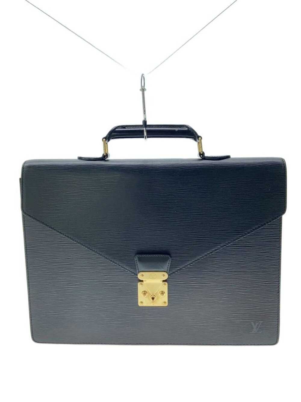 LOUIS VUITTON Porte Documents Bandouliere Epi Leather Black